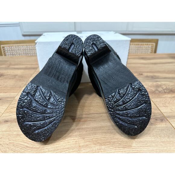 No. 6 Store Pull On Shearling Clog Booties Black Leather Size 5 US 35 EU NIB - Picture 10 of 13